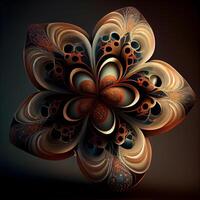 symmetrisch fraktal Blume, Digital Kunstwerk zum kreativ Grafik Design, ai generativ Bild foto