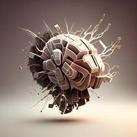 3d machen von abstrakt Kugel mit Partikel. 3d Illustration., ai generativ Bild foto