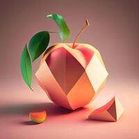 3d machen, abstrakt Komposition mit Apfel und geometrisch Formen im Pastell- Farben, ai generativ Bild foto