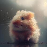 süß Hamster im das Licht von das Rahmen Sonne. Jahrgang Stil., ai generativ Bild foto