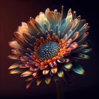 schön Blume von Chrysantheme auf ein dunkel Hintergrund, ai generativ Bild foto