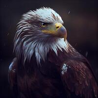 Porträt von ein amerikanisch kahl Adler haliaeetus Leukozephalus, ai generativ Bild foto