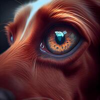 Auge von ein Hund. 3d Wiedergabe, 3d Illustration., ai generativ Bild foto