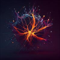 Neuron. 3d Illustration. können Sein benutzt wie ein Hintergrund foto