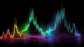 ai generiert. ai generativ. Finanzen Lager Forex Graph Marketing Geld Trend Volumen Einkommen gehen oben und runter. können Sein benutzt zum Illustration von Analyse Finanzen Aussagen. Grafik Kunst foto