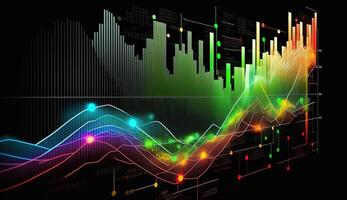 ai generativ. ai generiert. Finanzen Lager Handel Wachstum Diagramm Diagramm Statistiken. können Sein benutzt zum Finanzen Geld Analyse Einkommen Marketing oder Wirtschaft Strategie. Grafik Kunst foto