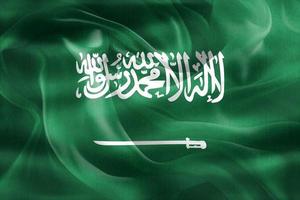 3D-Darstellung einer saudi-arabischen Flagge - realistische wehende Stoffflagge foto