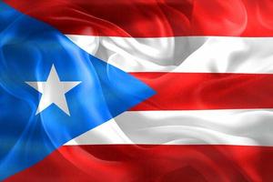 3d-illustration einer puerto-rico-flagge - realistische wehende stoffflagge foto