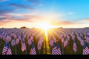 festlich Hintergrund zum das amerikanisch Denkmal Tag erstellt mit generativ ai Technologie. foto