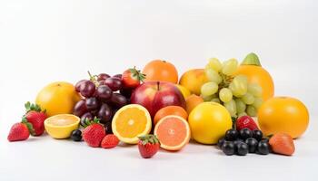 frisch Früchte isoliert auf Weiß Hintergrund. generativ ai foto