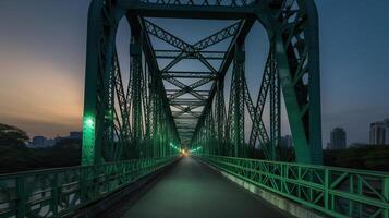 das modern Metall Design Brücke, generativ ai foto