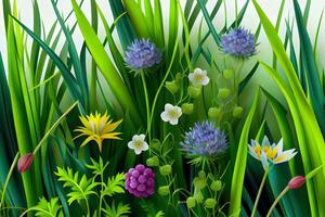 handgemalt realistisch Blumen- Hintergrund. generativ ai foto