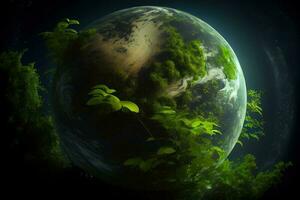 Grün Planet. generativ ai foto
