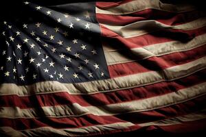 uns amerikanisch Flagge. zum USA Denkmal Tag, Veteranen Tag, Arbeit Tag. generativ ai foto