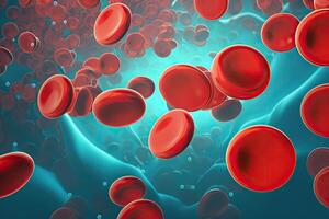 rot Blut Zellen. medizinisch Hämatologie Hintergrund mit Erythrozyten. generativ ai foto