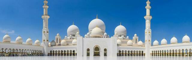 abu Dhabi großartig Moschee, ikonisch Wahrzeichen und architektonisch Wunder von VAE foto