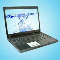 Laptop mit Wasser Bildschirm foto