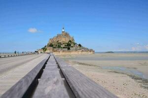 le mont Saint-Michel Gezeiten Insel Normandie Nord Frankreich foto