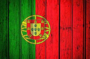 Portugal Flagge auf Holz foto