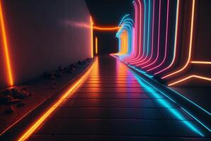 realistisch Neon- Licht Hintergrund. generativ ai foto