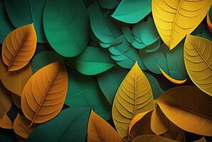 bunt Blätter abstrakt Hintergrund. generativ ai foto