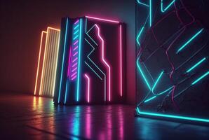 realistisch Neon- Licht Hintergrund. generativ ai foto