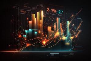 abstrakt Hintergrund Diagramm Lager Markt. generativ ai. foto