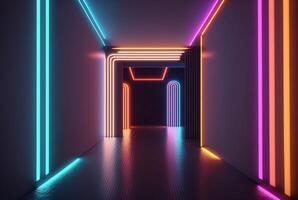 realistisch Neon- Licht Hintergrund. generativ ai foto