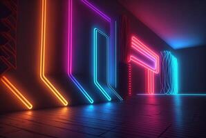 realistisch Neon- Licht Hintergrund. generativ ai foto