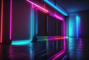 realistisch Neon- Licht Hintergrund. generativ ai foto