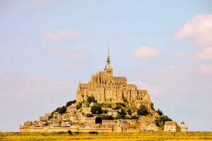 le mont Saint-Michel Gezeiten Insel, Normandie, Nord Frankreich foto