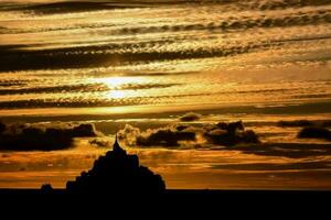 le mont Saint-Michel Gezeiten Insel, Normandie, Nord Frankreich foto