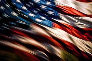 Foto von winken amerikanisch Flagge. generativ ai