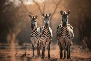 Porträt Zebra auf das Wald ai generieren foto