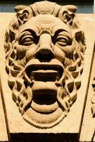 Löwe Gesicht Statue Nahansicht foto