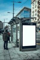 leer Plakatwand im das Stadt foto