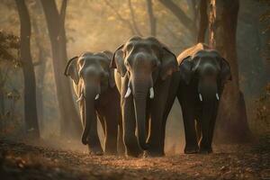 Porträt Elefant auf das Wald ai generieren foto