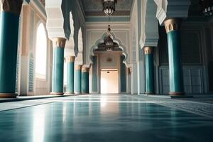 ai generativ ein Moschee mit ein schön Hintergrund foto