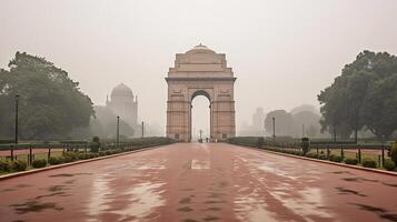 schön Indien Tor, Neu Delhi, generativ ai foto