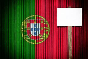Portugal Flagge mit Plakatwand foto
