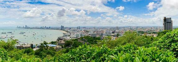 Panorama- Aussicht von Pattaya Bucht Standpunkt von pratumnak hügel. foto