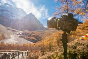 Fotografie Sicht, das Kamera ist fotografieren Berg Landschaft foto