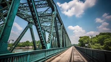 das modern Metall Design Brücke im Rangun, generativ ai foto