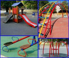 Kinder Spielplatz Collage foto