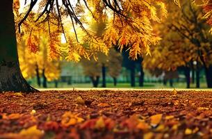 Herbst Gasse. Schönheit Welt. Karpaten Foto ai generiert