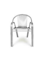 modern Stil rostfrei Stahl Stuhl Stuhl zum Sitzung isoliert auf Weiß Hintergrund foto
