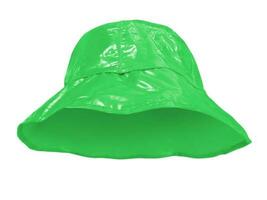 Grün Plastik Eimer Hut isoliert auf Weiß Hintergrund foto