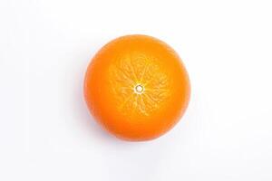 oben Aussicht von frisch ganze Orange isoliert auf Weiß Hintergrund. ai generiert foto