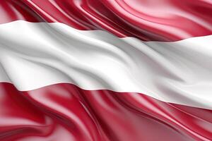 rot und Weiß Hintergrund, winken das National Flagge von Österreich, winkte ein höchst detailliert Nahansicht. ai generiert foto