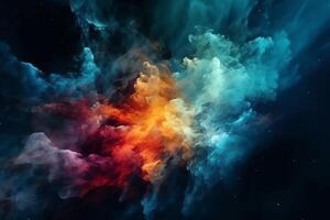 bunt Raum Galaxis Wolke Nebel stary Nacht Kosmos Universum Wissenschaft Astronomie Supernova Hintergrund Hintergrund. ai generiert foto